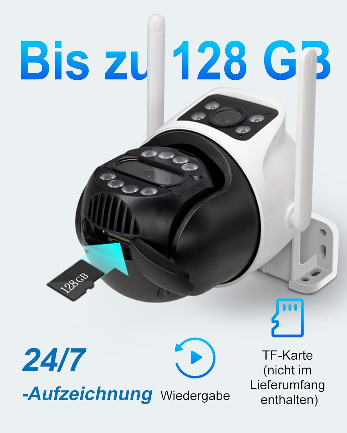 Telecamera di sorveglianza da 6 MP Dual Lens per esterni, Wi-Fi, telecamera di sicurezza WiFi con 2 obiettivi e doppio schermo, PTZ 355°/90°, rilevamento persone, rilevamento automatico, visione