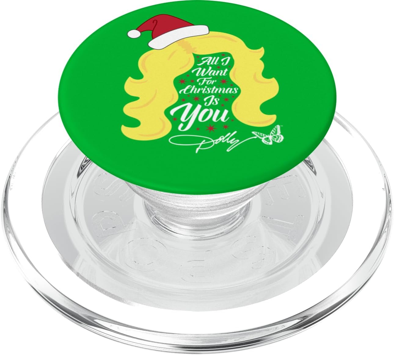 All I Want Christmas Dolly Wig PopSockets MagSafe PopGrip for iPhone