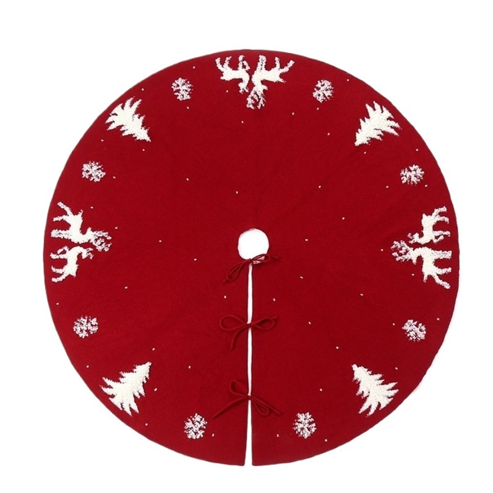 tappeto albero di natale Tappeto for piedini dell'albero di Natale, gonna ricamata, decorazione for la casa(Red,36Inch)