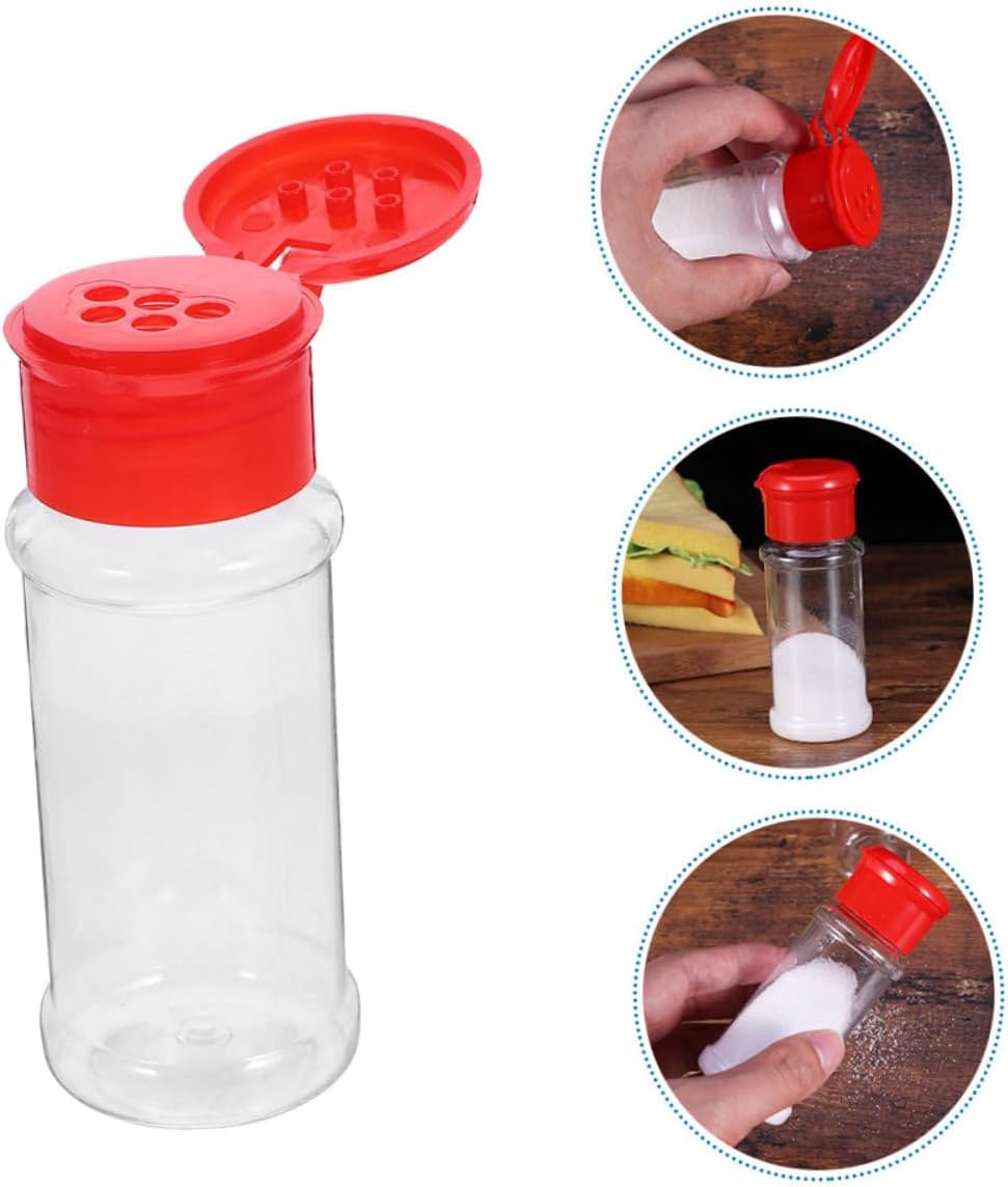 6pcs Transparent Spice Dispenser Salt Pepper Shaker Bottles Tightly Sealed Kitchen Storage for Seasonings for Home Restaurant Use