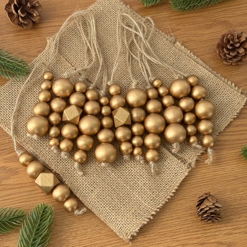 Décorations de sapin de Noël en bois chic pour fêtes boho