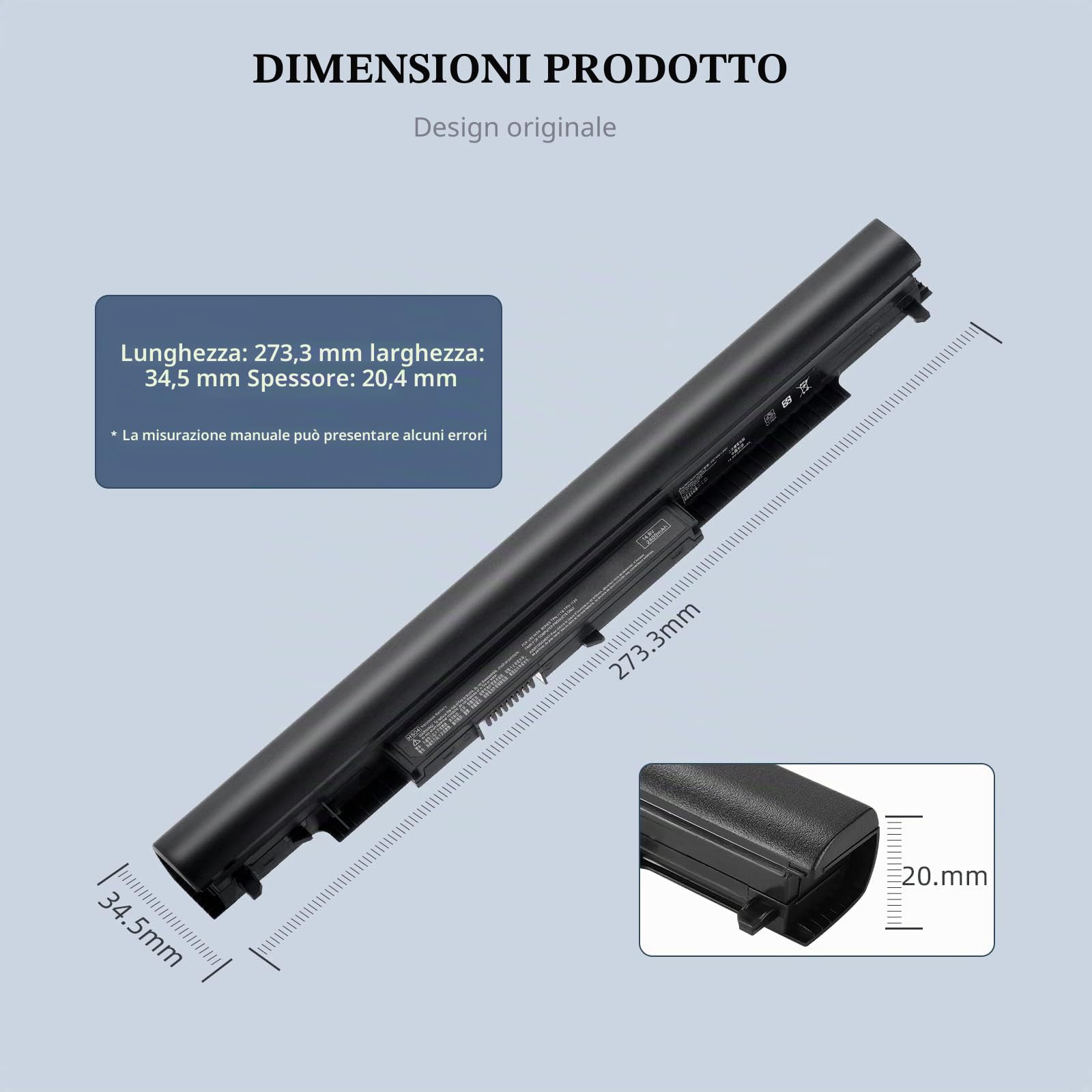 Batteria HP Portatile per HP 250 255 240 G4 G5 HS04 HS03 807957-001 807956-001 TPN-C125 HSTNN-LB6V HSTNN-LB6U 807611-421 807612-421 15-AF067SA,per Pavilion Laptop Batterie(4 Celles/14,8V/38WH/2800mAh)