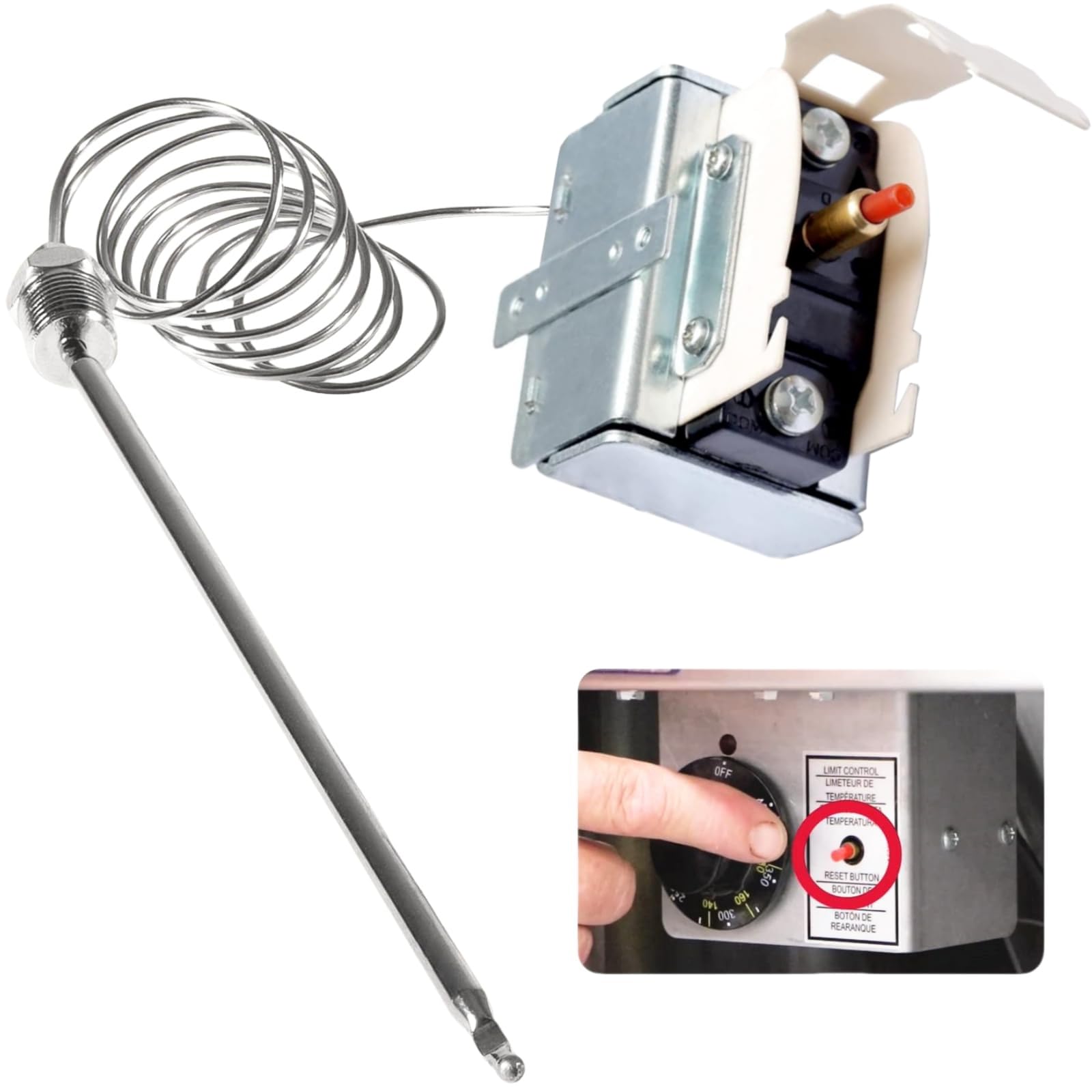 Thermostat Haute Limite Pour Friteuse Gaz - Sécurité Surchauffe, Réinitialisation Manuelle