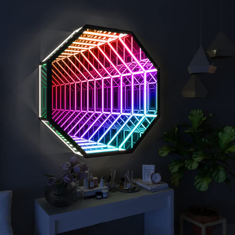 QOR Mirror Tunnel Night Light 3D Tunnel Light Tunnel Night Light Premium Infinity Mirror Tunnel Light USB Powered