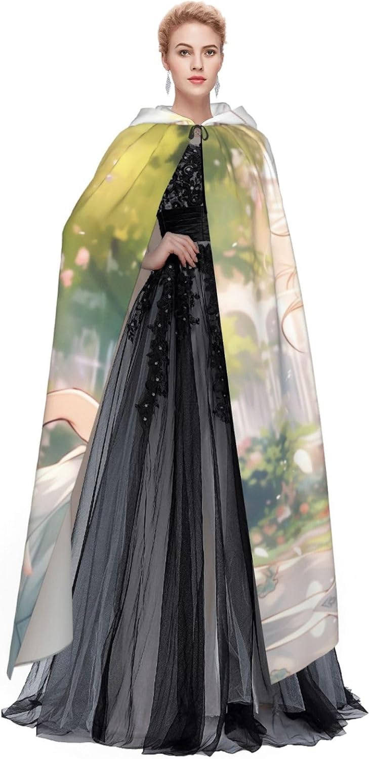 You are Beautiful2 print Hooded Robe Cloak Long Cape Cosplay Costume Halloween Witch Cosplay Robe for Men Women