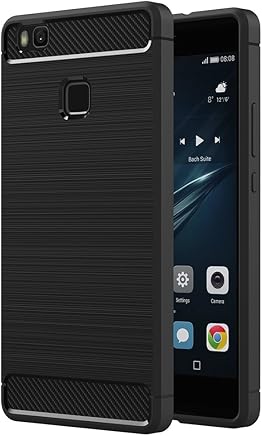 AICEK Funda Huawei P9 Lite, Huawei P9 Lite Funda Negro Gel de Silicona P9 Lite Carcasa Fibra de Carbono Funda para P9 Lite 5,2 Pulgadas