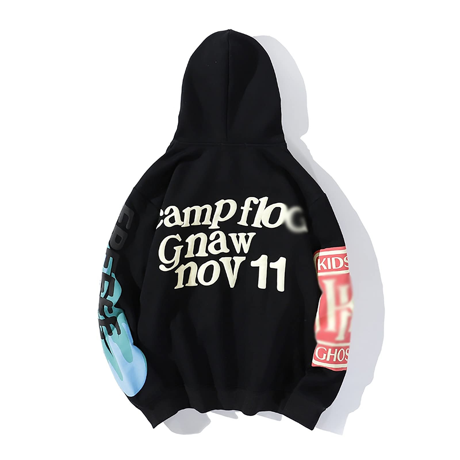 G&F Kanye bluza z kapturem z długim rękawem sweter bluza moda codzienna odzież sportowa topy hip hop moda uliczna dla dorosłych (kolor: czarny, rozmiar: XXL)