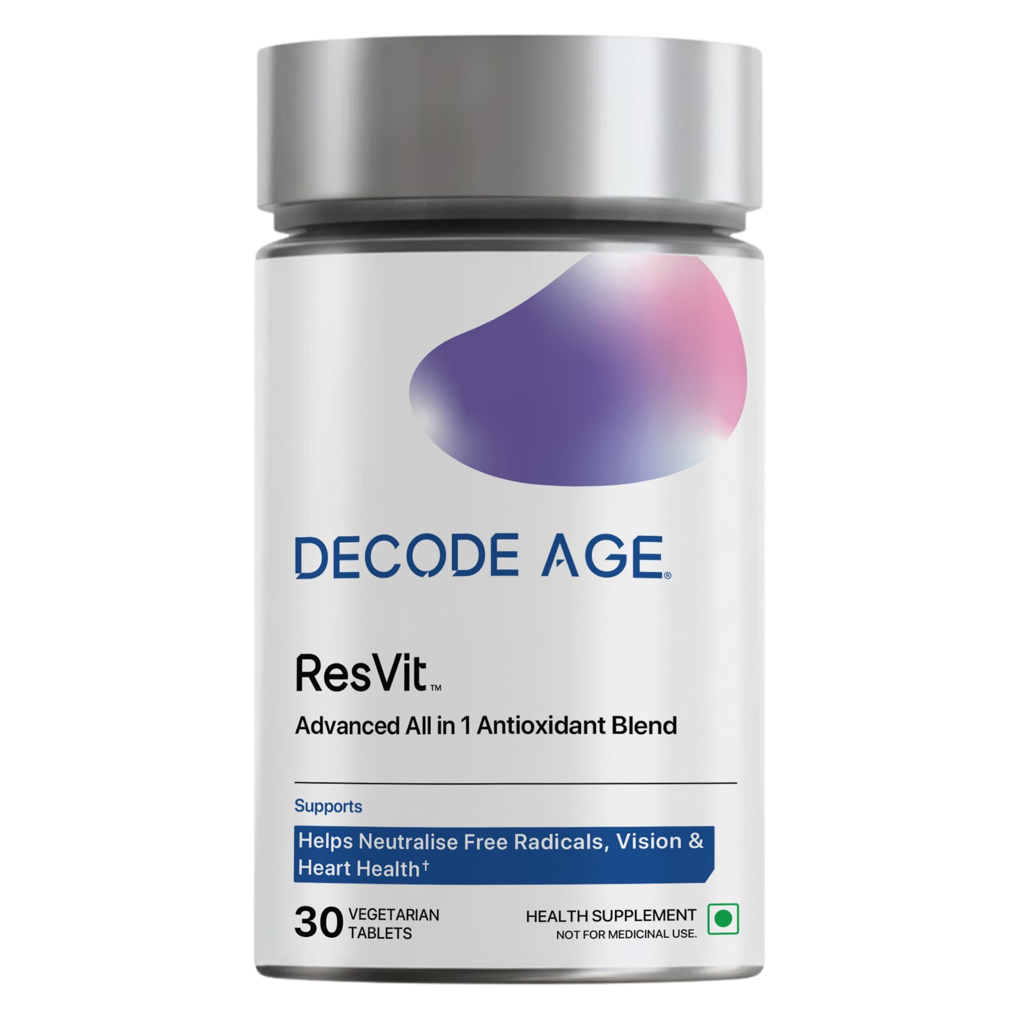 Resveratrol Supplement 300 mg | 12-in-1 Antioxidant Supplement with Glutathione, Trans-Resveratrol & NAC for Cellular Repair, Healthy Skin, Hair, Immunity & Heart | GMO Free | Decode Age ResVit