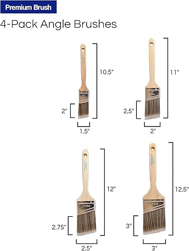 Miniatura 2 de Pro-Grade - Juego de pinceles para pintar en la pared o en el hogar, ideales para pintores profesionales y propietarios de casa, pinceles de pintura