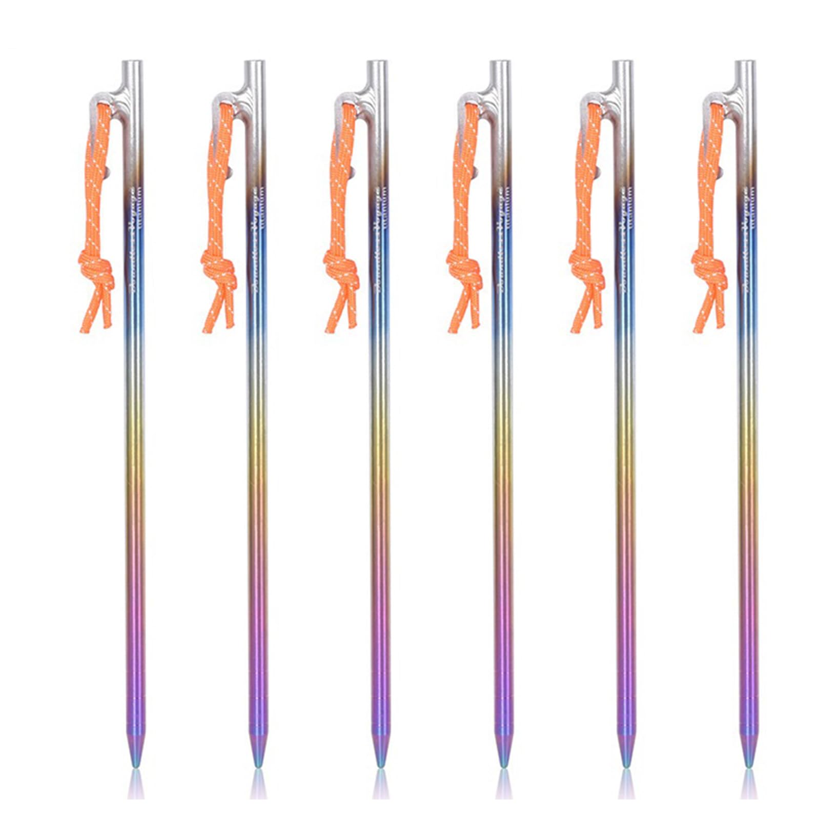 Long Tent Peg Titanien Legierung Stakes Peg Firma Hook Ground Anchors Outdoor Baldachin Stake Campingzubehör Frühlingschnallen
