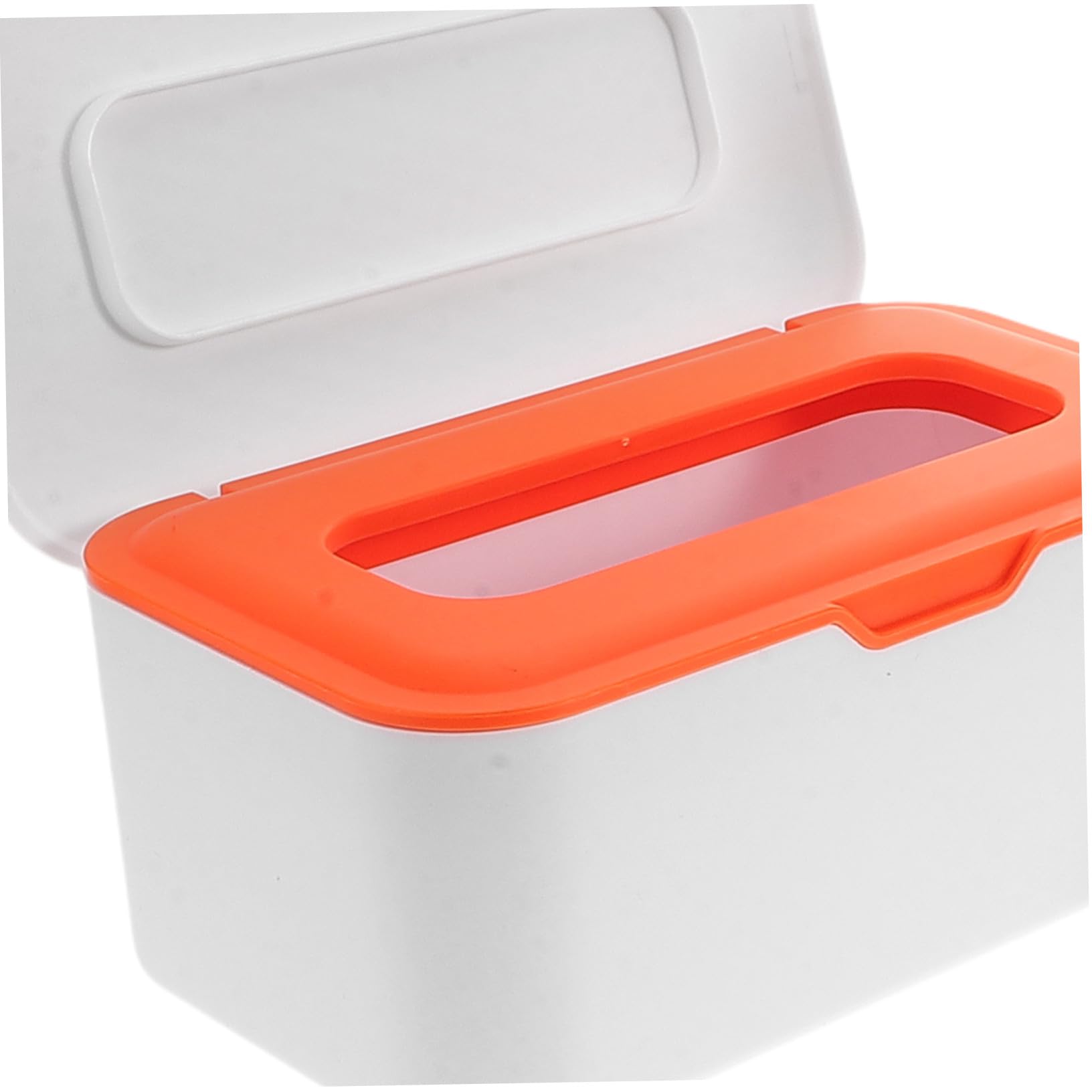 LABRIMP 2 Piezas Caja Dispensadora de Toallitas Húmedas Pequeña con Tapa Sellada Organizador Compacto para Pañuelos de Naranja y Gris Almacenamiento Portátil y Resistente al Polvo para