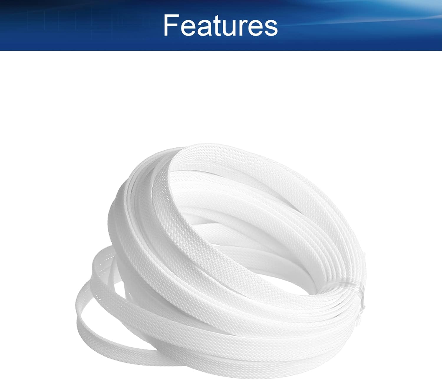 Bettomshin 1Pc 3.28Ft(1m) Cable Management Sleeve, 1/8"(3mm) Width PET White Cord Protector, Wire Loom Tube Insulated Split Sleeving for USB Cable Power Cord Organizer Video Cable Hider : Electronics