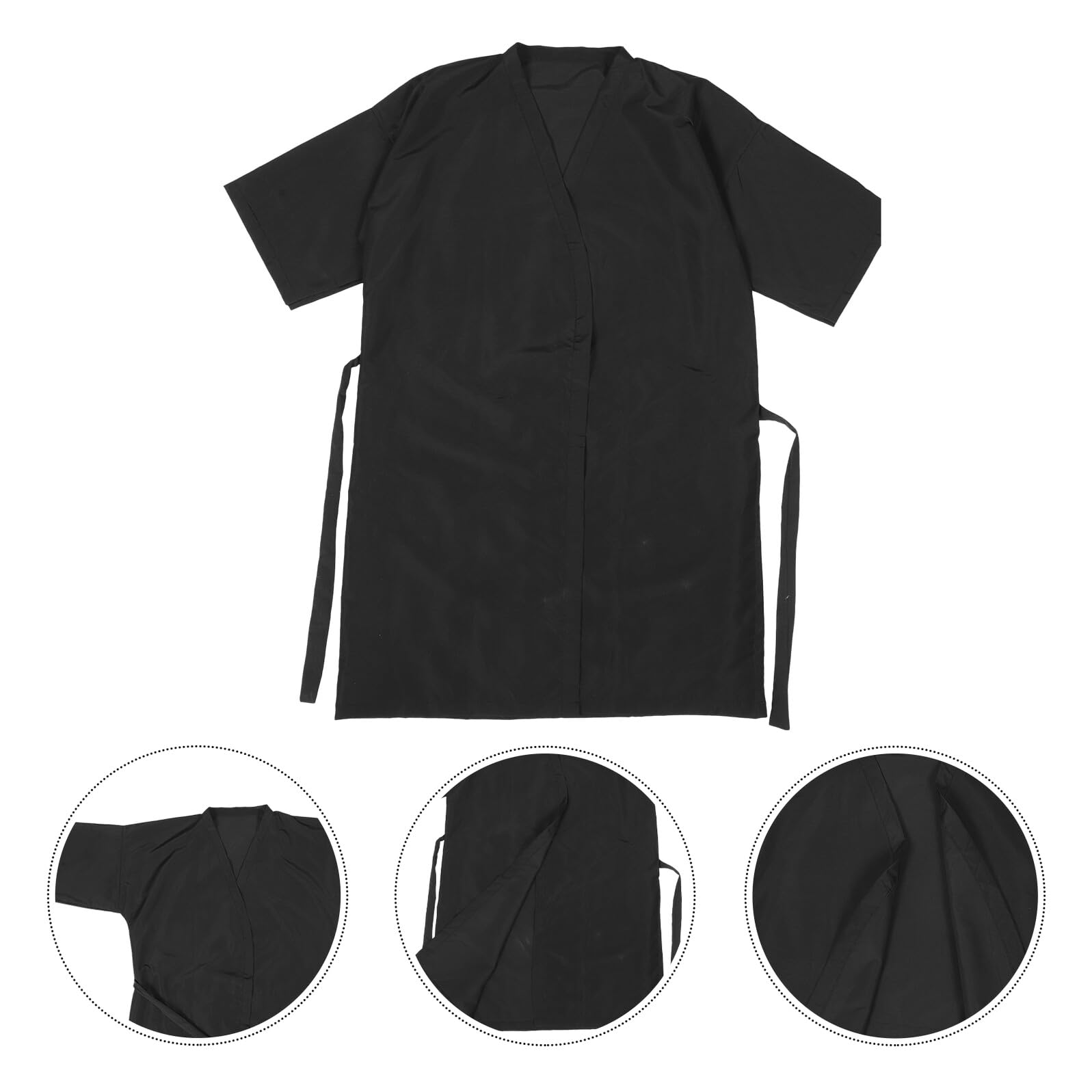 Mantellina per Tinta Chioma Kimono Parrucchiere Nero, Lavabile, Leggero