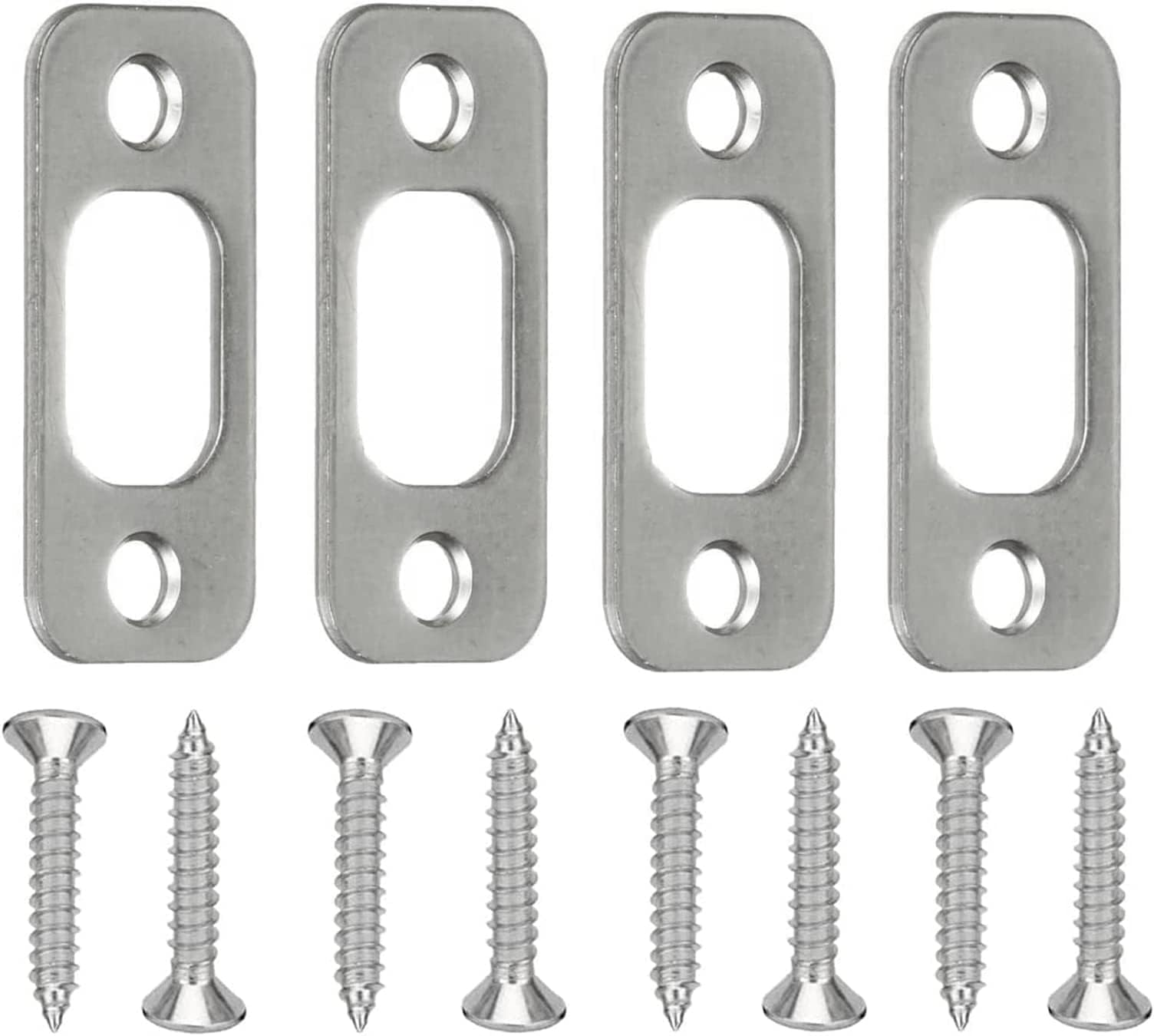 Large Hole Deadbolt Restorer Strike Plates, Door Latch Plate, Stainless Steel Round Corner Latch - View #11