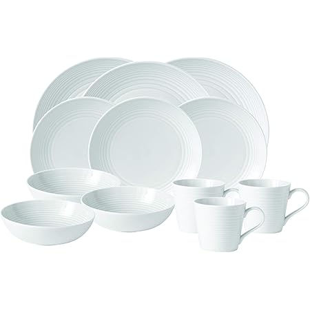 Amazon.com | Gordon Ramsay Maze White 16 piece Dinner Set: Dinnerware ...