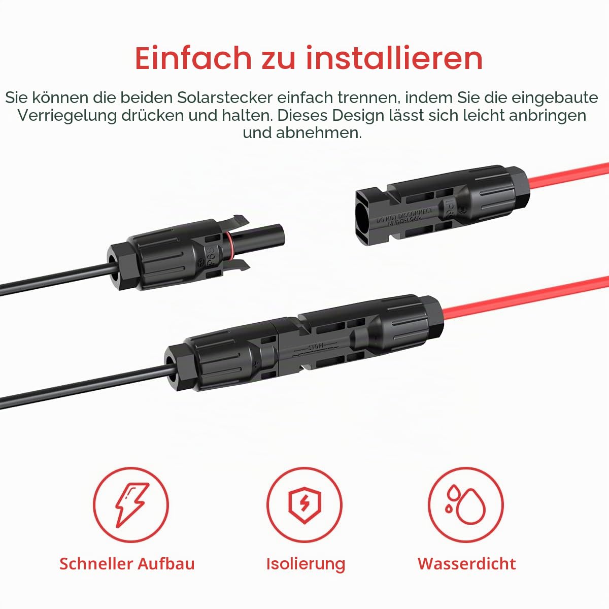 ELFCULB Solar auf Anderson Kabel 10AWG Solarladekabel 45A Anderson Stecker für Powerstation Solarpanel Solargenerator(3M)