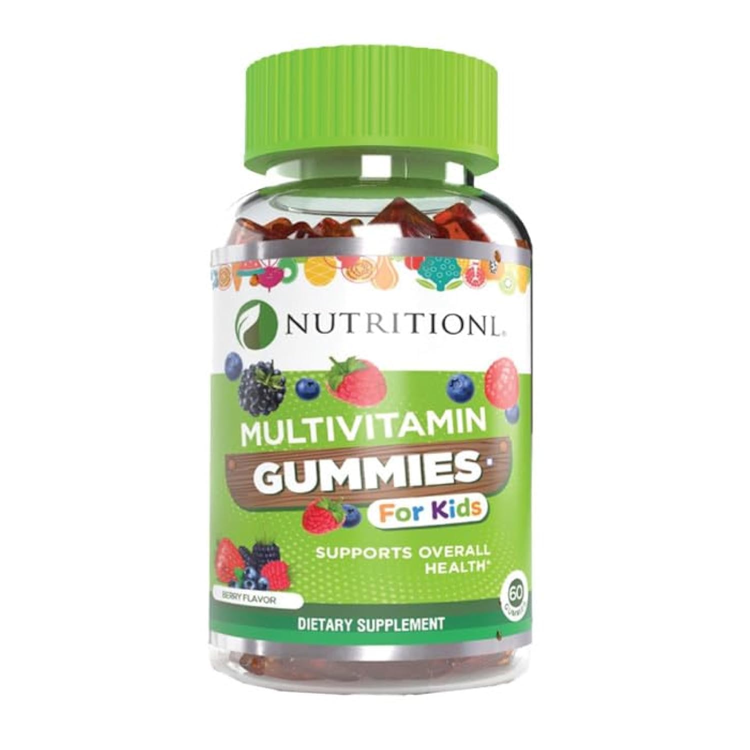 Nutritional Multivitamin Kids Gummies | To Maintains Strong Bones & Teeth | Promotes Healthy Metabolism | Supports Overall Growth & Development | Berry Flavor | 60 Gummies