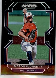 2022 Panini Prizm Draft Picks Prizms Black #158 Mason Fluharty RC Rookie Liberty Flames Baseball Trading Card