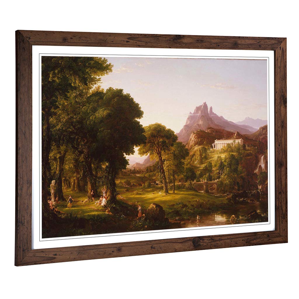 Big Box Art Framed Print of Thomas Cole Dream of Arcadia Design | Wall Art Picture | Home Decor for Kitchen, Living, Dining Room, Bedroom, Hallway, Office, Walnut, A2 / 24.5x18 Inch / 62x45cm