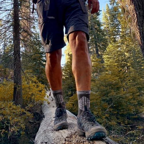 OUYJIA 5 Pairs Men's Socks, Breathable Cotton Work Socks, Moisture Wicking Terry Cushioned Hiking Socks for Men Pack, Size 10-13 — view 6