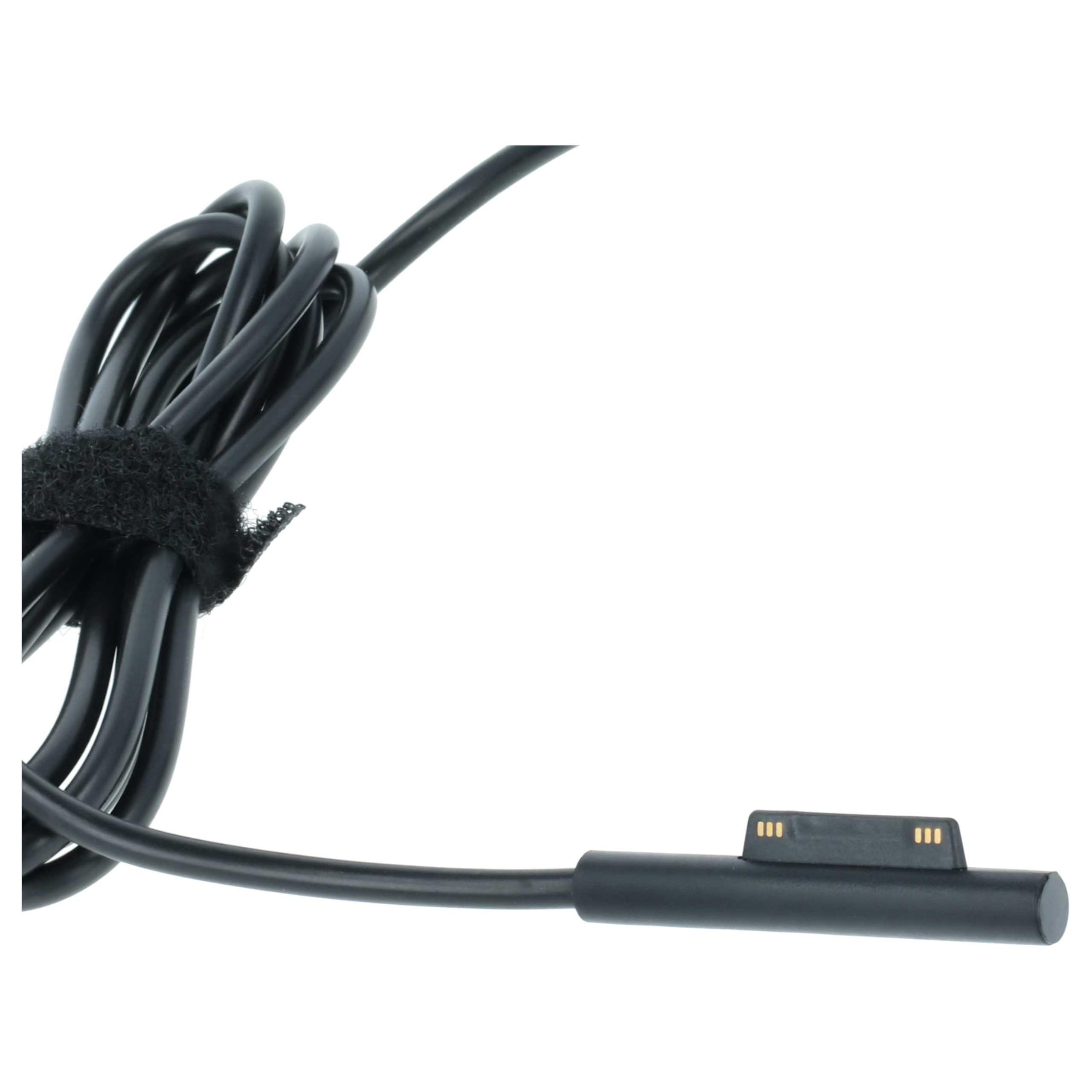 vhbw Chargeur Allume-Cigare Compatible avec Microsoft Surface Pro 4, Pro 5, Pro 3 Ordinateur Portable, Tablette - Chargeur 12V Noir 2.58 A