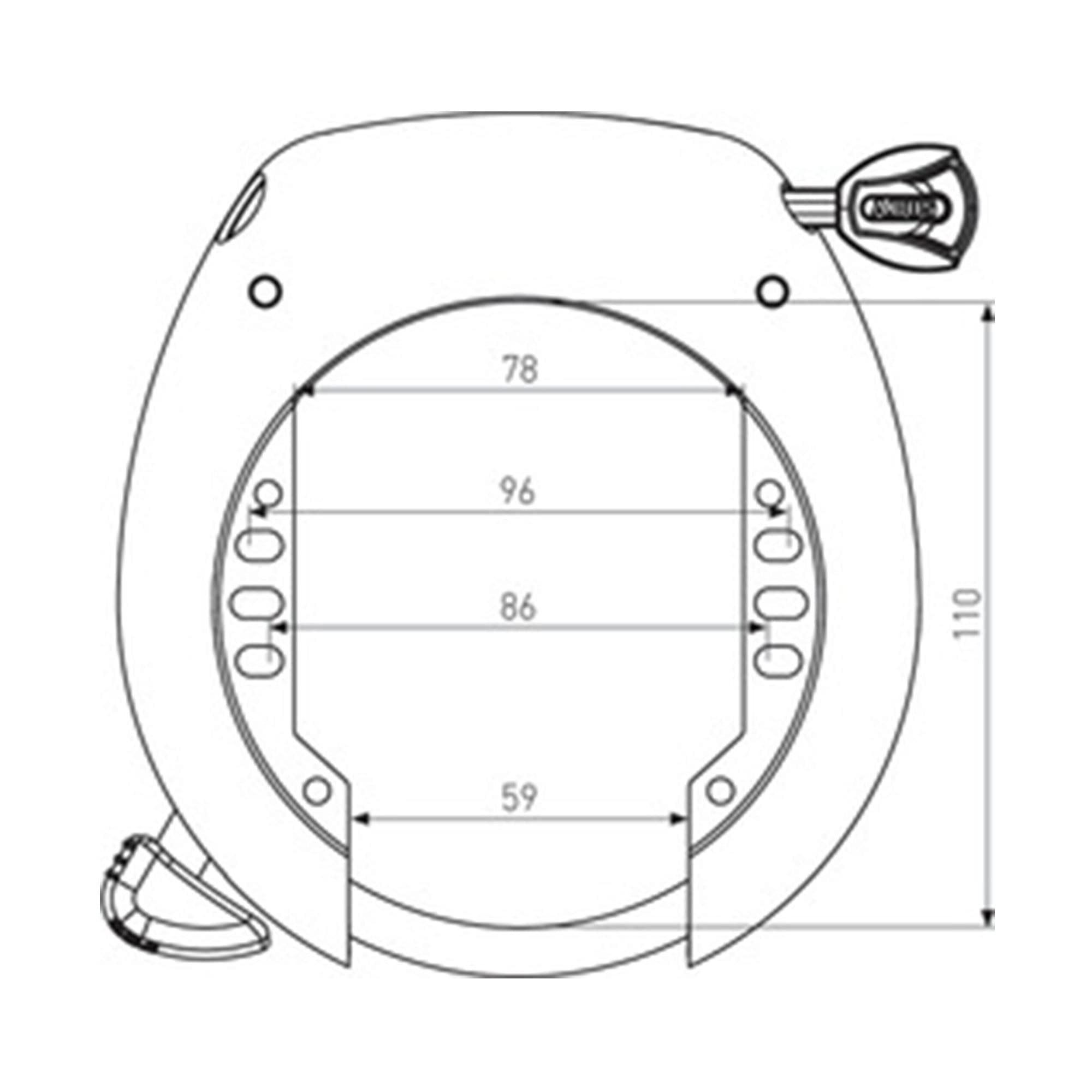 Candado ABUS 4750SL R BK OE - Montura En U De 8.5 Mm, Acero Endurecido, Para Bicicletas O Puertas