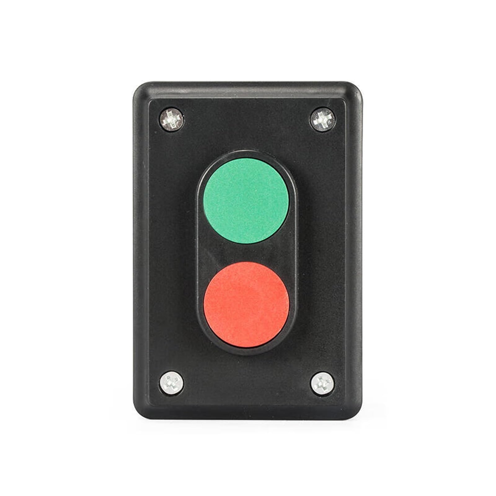 Pulsador no iluminado, cabezal de plástico verde-rojo; NP2-E2001 (reemplaza grupo único LA4-2H)