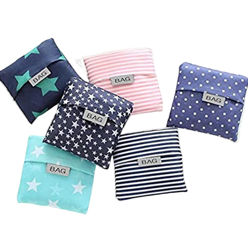 6Pcs Large Reusable Shopping Bag Foldable Grocery Bags Oxford Cloth Bags Bulk Travel Shopping Bags Washable New