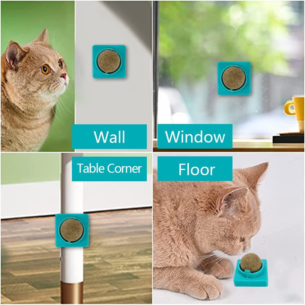 Palla Di Erba Gatta Giocattolo - Con Catnip, Ruotabile, Snack Commestibile Per Gatti, Con Adesivo - Foto 5