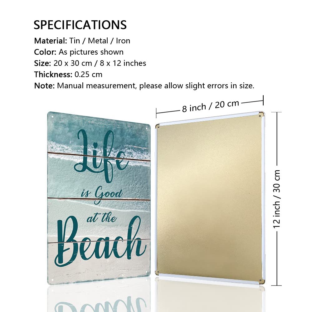 Targa In Latta Vintage “Two Girl By The Beach” – 30,5x20,3 Cm – Cartello In Alluminio Per Interni/Esterni – Decorazione Da Parete