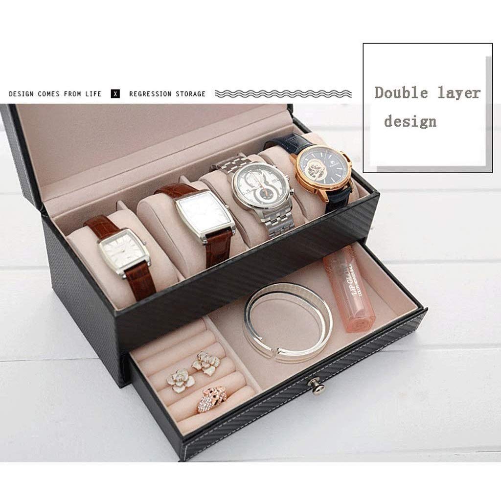 Jewelry Box Faux Leather Jewelry Organizer Creative Simple Dustproof Large Capacity Storage Jewelry Box