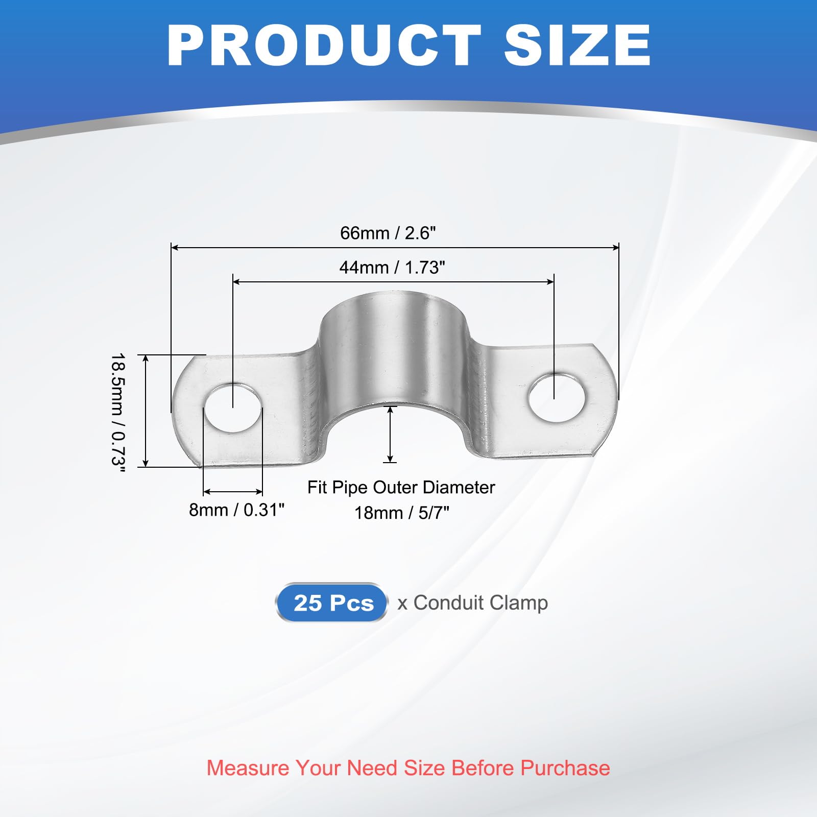 PATIKIL 18mm Rigid Pipe Strap - Image 2
