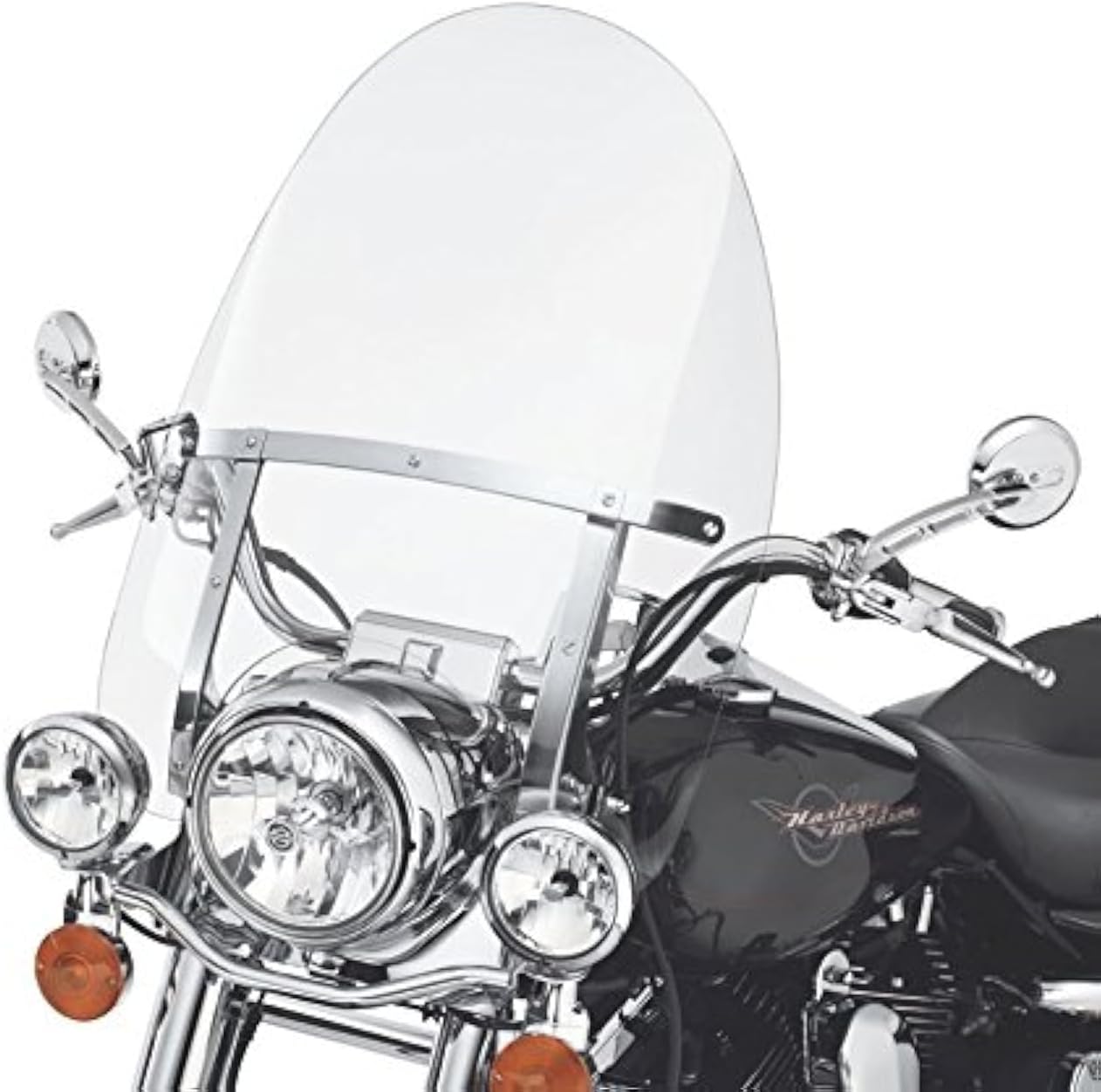 ECOTRIC 29'' x 22'' Motorcycle Windshield Compatible With 1994-2024 Harley Davidson Touring Road King FLHR FLHRS FLHRCI w/Bracket Mounting Bracket Detachable Quick Release Clear