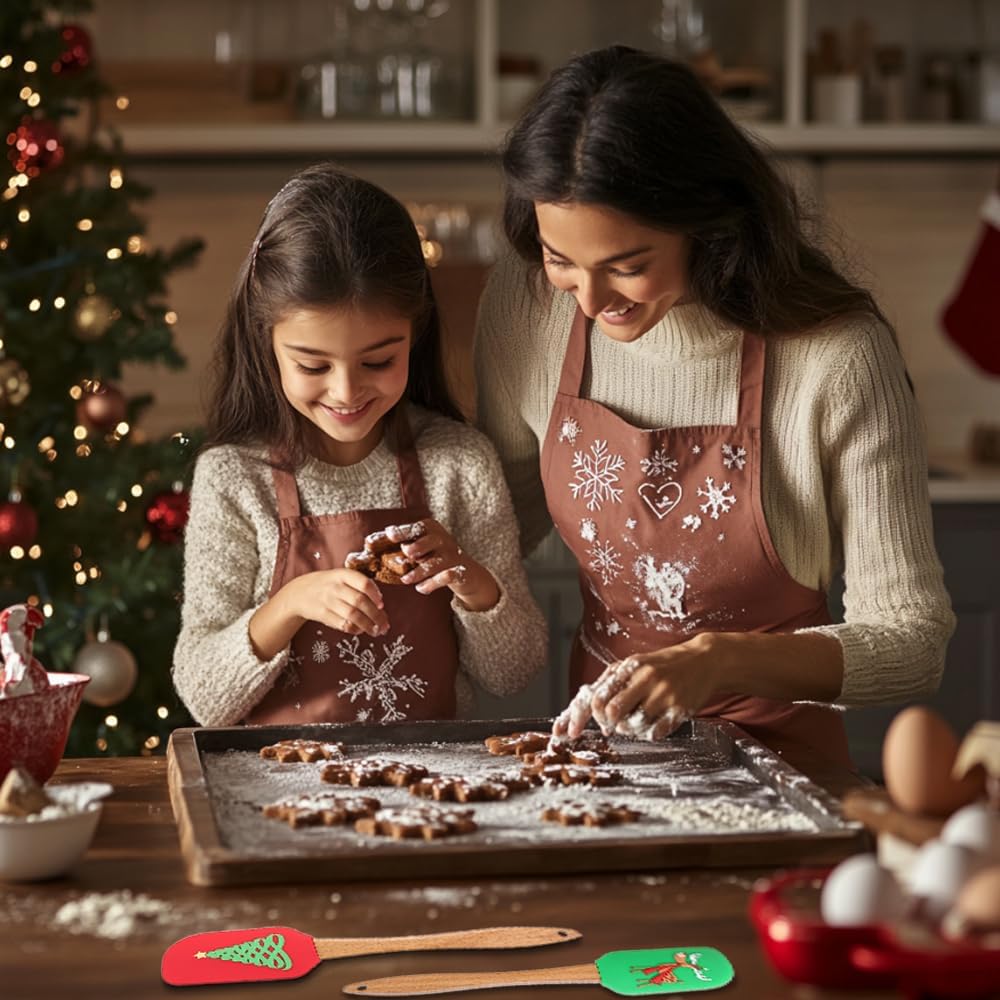 Christmas Spatula Set, 5 Pcs Kitchen Christmas Silicone Spatula Set with Wooden Handle for Baking and Cooking, Christmas (Assorted) Christmas Spatula Set, 5 Pcs Kitchen Christmas Silicone Spatula Set with Wooden Handle for Baking and Cooking, Christmas (Assorted)