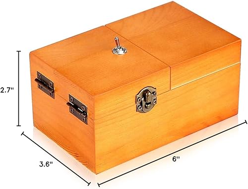 Miniatura 8 de Calary Caja inútil que se apaga en una caja de almacenamiento de madera, a máquina, totalmente montada en caja, regalos para adultos y niños