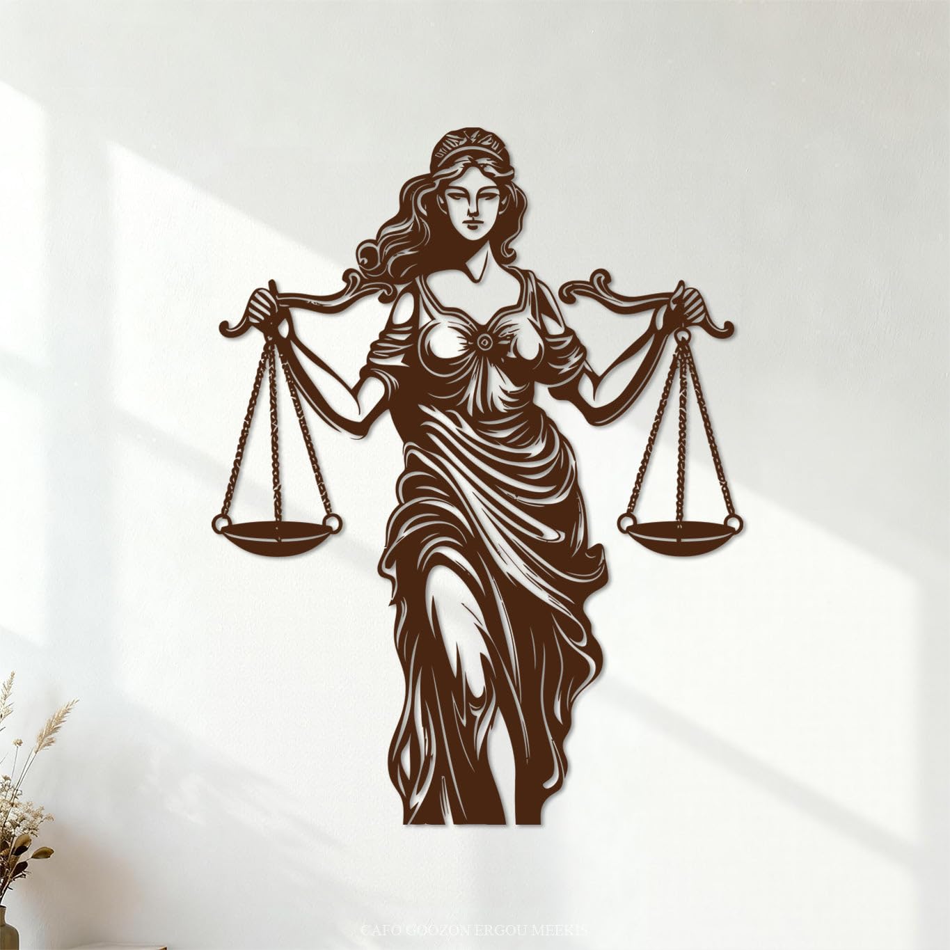 Fairest Facade Justice Lady Symbolic Serenity Iconic Justice Lady Vinyl Art Sticker 52x68.3cm Easy Installation Coffee