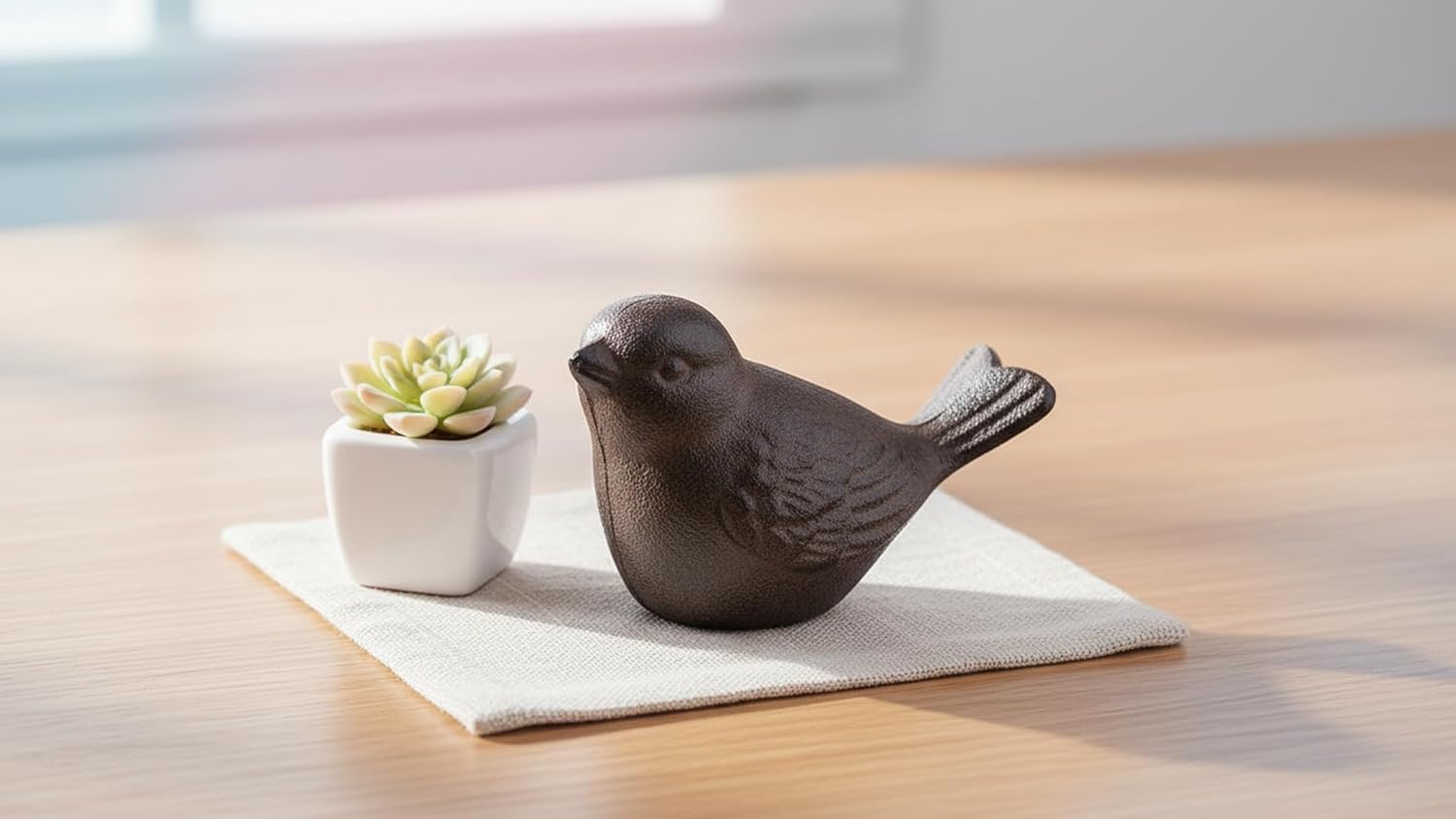 Comfy Hour 3.5" Heavy Duty Cast Iron Bird Figurine, Decorative Vintage Brown Sparrow Statue for Farmhouse Home Decor, Shelf, Mantel & Tiered Tray, Bird Lovers Gift, 1 pc - Image 7