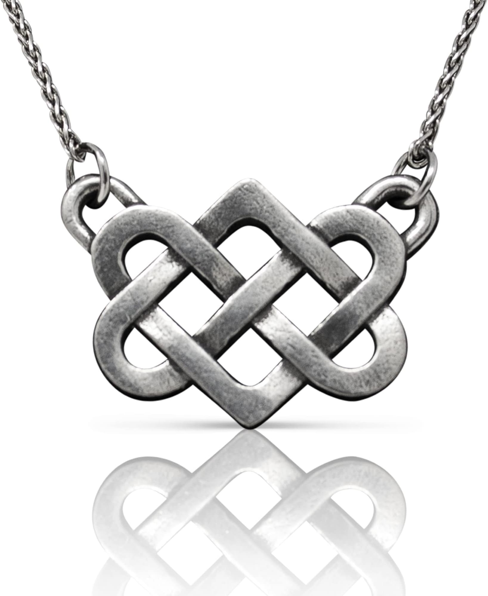 DANFORTHCeltic Love Knot Necklace - Pewter - 16 Inch - Handcrafted - Made in USA