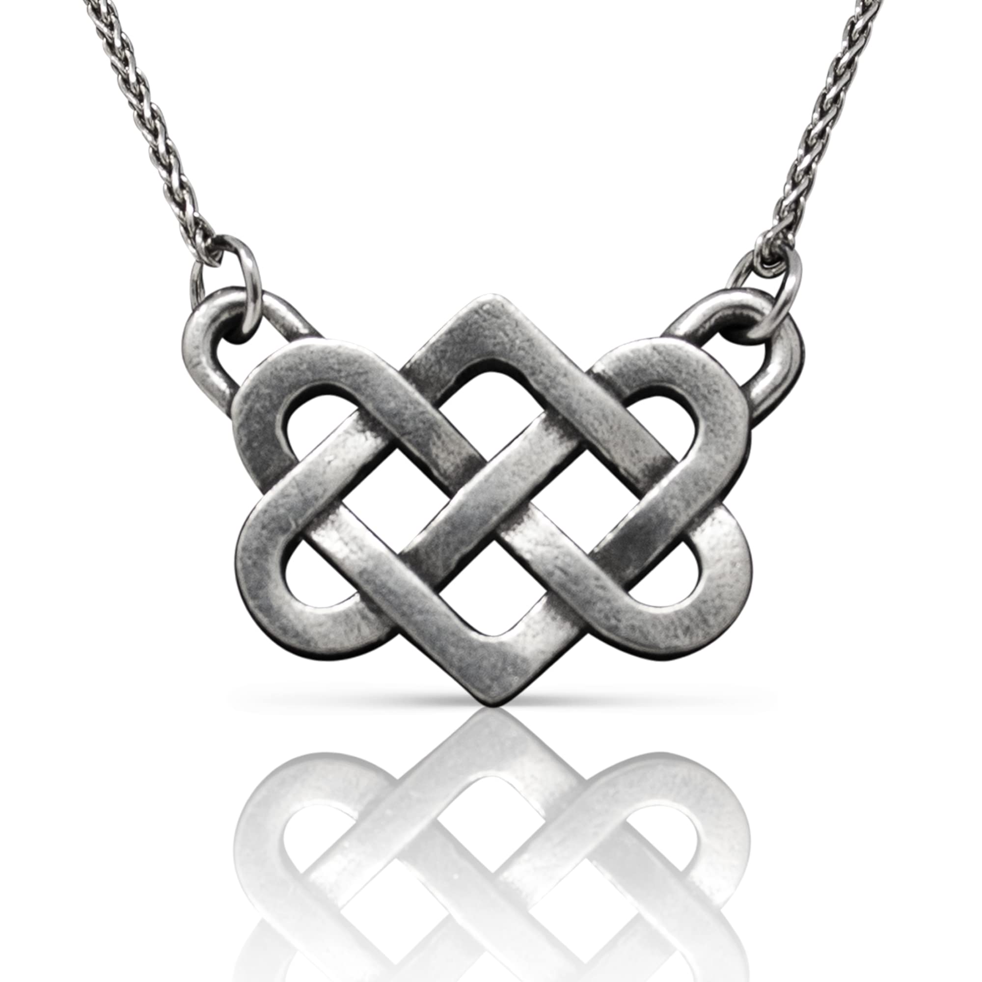 DANFORTHCeltic Love Knot Necklace - Pewter - 16 Inch - Handcrafted - Made in USA