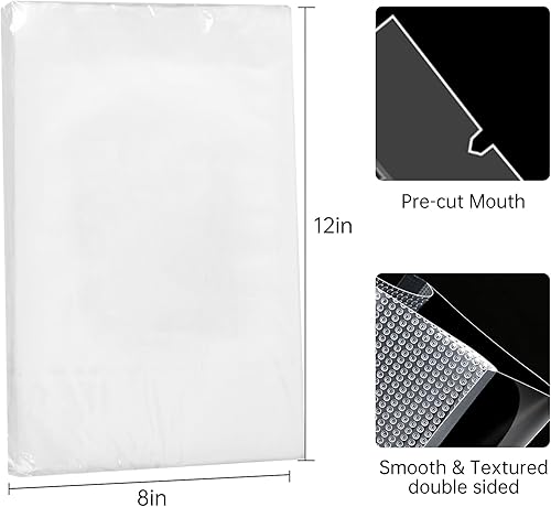 Miniatura 6 de Bolsas selladoras al vacío, 50 unidades, 8 x 10 pulgadas, bolsa precortada de grado comercial, sin BPA y resistente