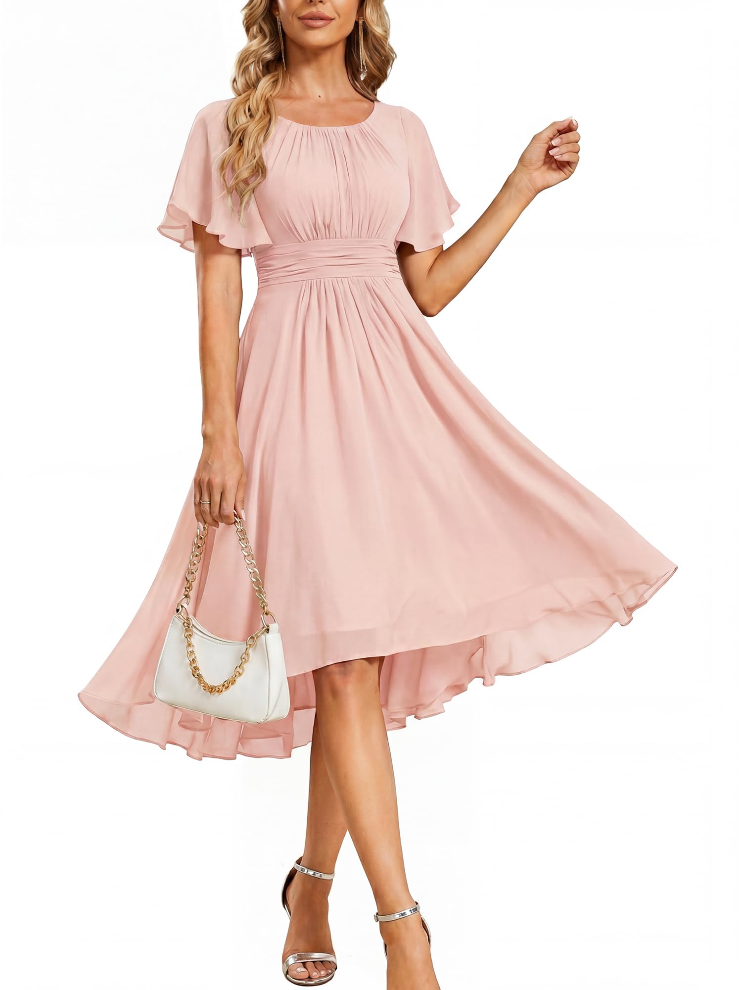 Ever-Pretty Chiffon Crew Neck Empire Waist Dress