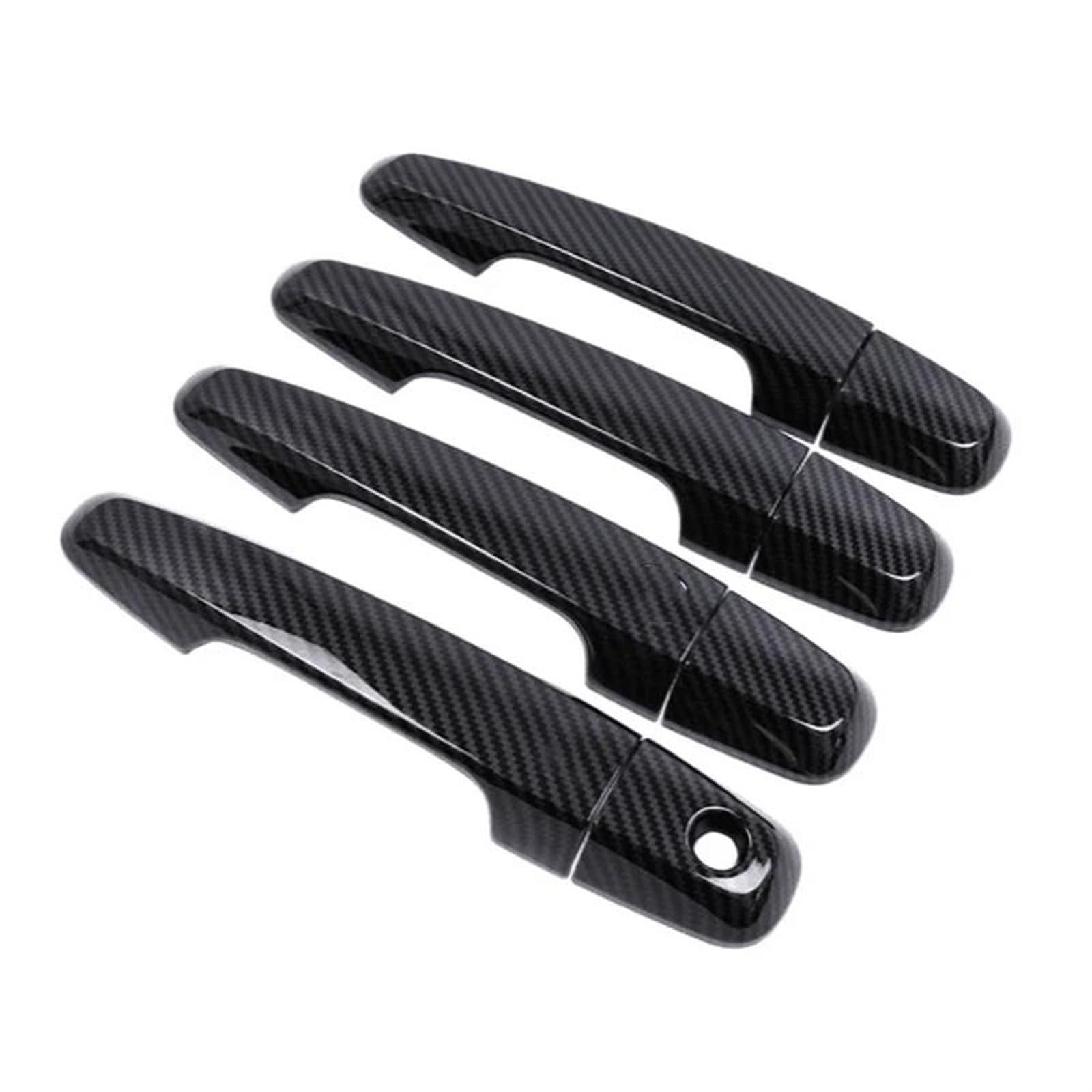JTWMTY for Mitsubishi L200 for Triton Pickup 2006 2007 2008-2014 Carbon Fiber Chrome Car Door Handle Bowl Cover(C-1 Keyhole)