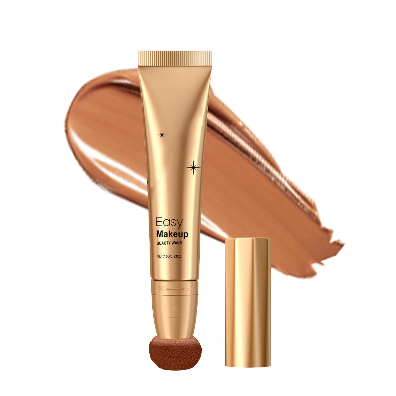 No Fading Halo Glow Wand - Seamless Highlighter Stick, Long Lasting Face Shaping Makeup Tool | Contouring Makeup, Smooth Blendable Cream Tape, Radiant Finish for Natural Definition, Sculpted C Dark Brown