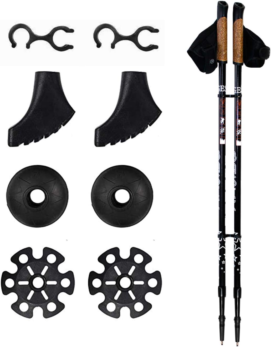 Wanderstöcke mit Echt-Kork Griff I Teleskop Wanderstock leicht für ...