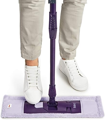 Miniatura 4 de Mery Trapeador de microfibra con varilla, acero pintado, morado y lila, 45 x 15 x 80-140