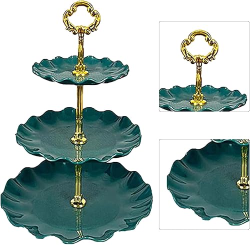 Miniatura 6 de Bandeja de plástico para platos de frutas de 3 capas, soporte para cupcakes, postres, para bodas, fiestas de té, cumpleaños, graduación, ducha,