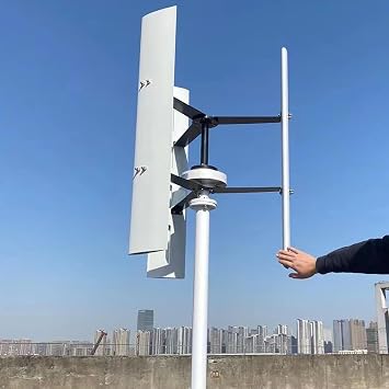 Vertical Axis Wind Turbine VAWT 3 Blades 800W 48V Wind Power Generator Home Garden Farm Off Grid System Kits Low Noise Wind Generators with MPPT Charge Controller