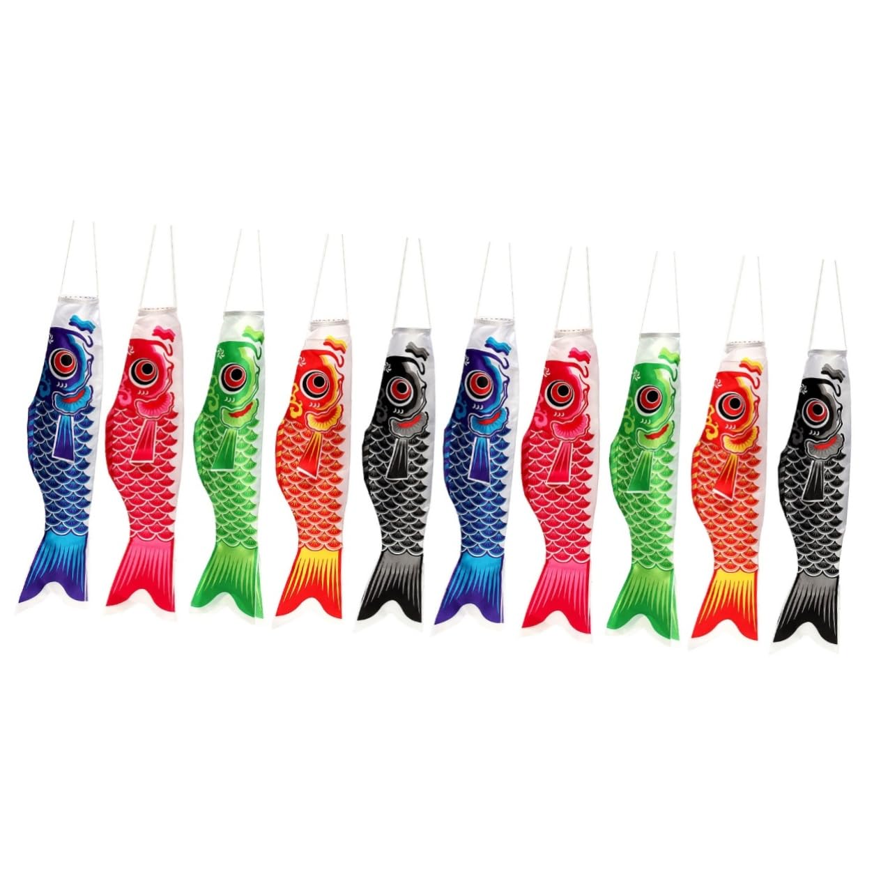 Drapeau poisson carpe japonaise koinobori lot de 10 comme cadeau culturel original