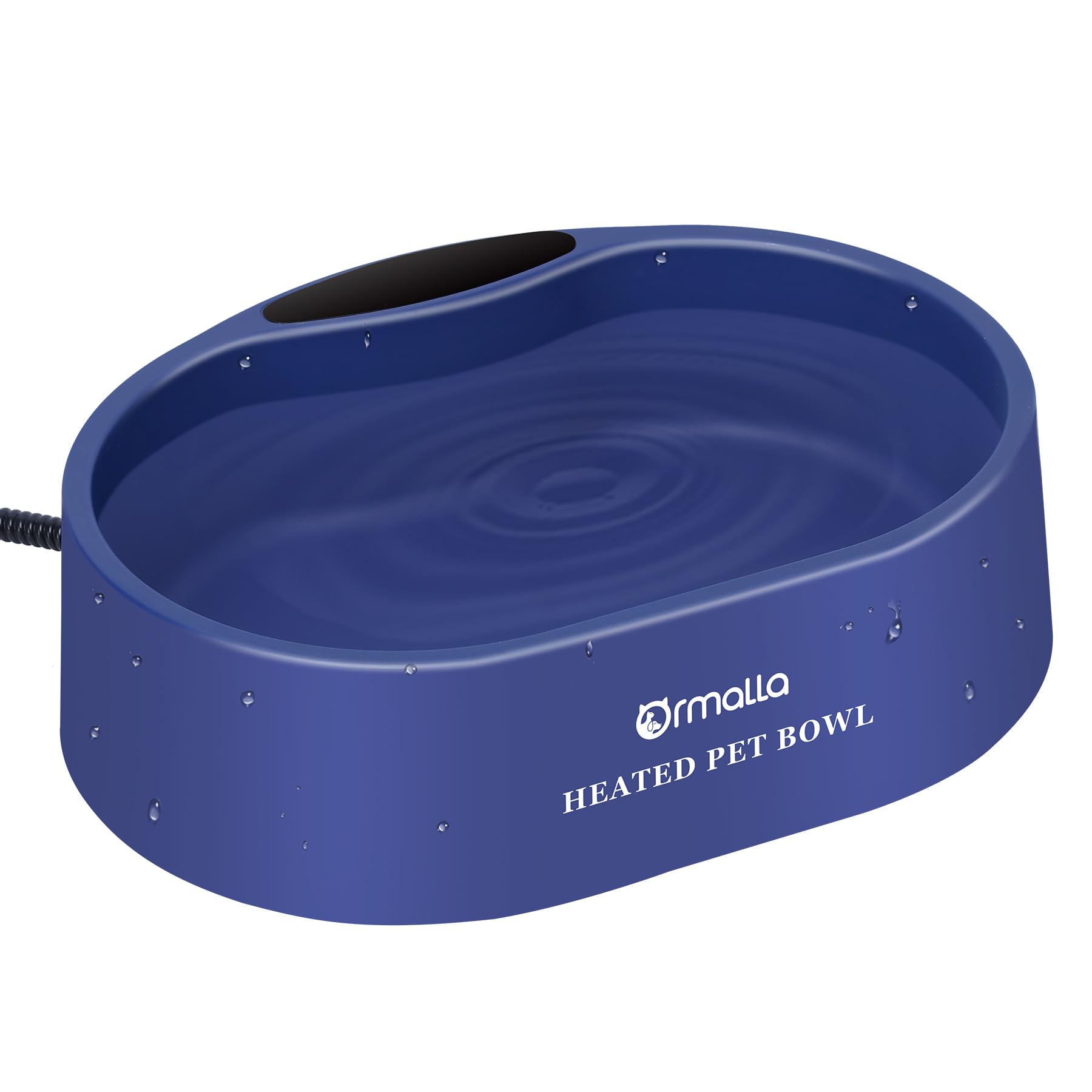Ormalla Heated Dog Bowl, 3.7L/125oz Large Capacity Heated Water Bowl for Dogs, Cats, Chickens and Squirrels, Outdoor Heated Pet Bowl with Chew Resistant Power Cord, 35W