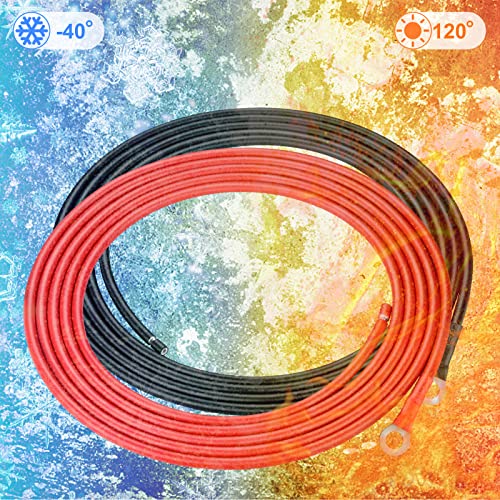 Shirbly Battery Cables - 10Ft 10Awg(6Mm²) Battery Power Inverter Cables With 5/16'' Lugs, Tinned Copper Pv Wire For Solar Panle Automotive Motorcycle Rv Marine Boat (10Awg 10Ft) #TOP6
